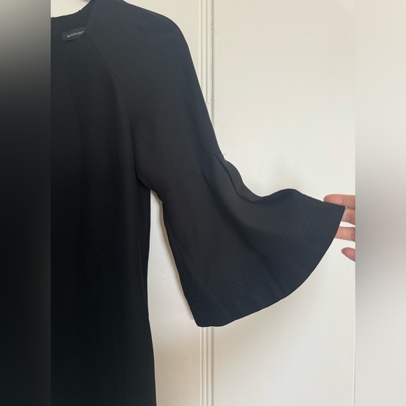 Banana Republic Bell Sleeve Keyhole Dress, Black, Size 4 Petite - Picture 3 of 8